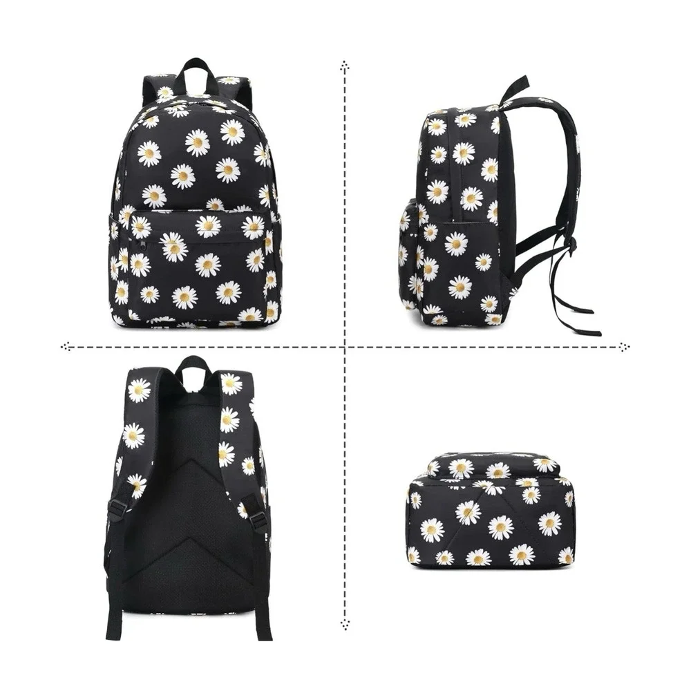 3in1 School Backpack for Girls, Daisy, Kids‎ Book-bag w/ Lunch Box & Pencil Bag